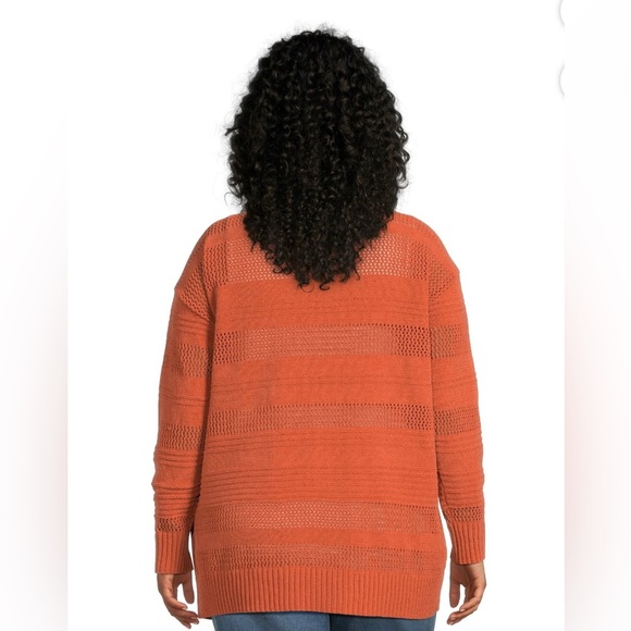 Terra & Sky Women's Plus Size Chenille Shawl Cardigan Sweater, Midweight - Picture 6 of 6